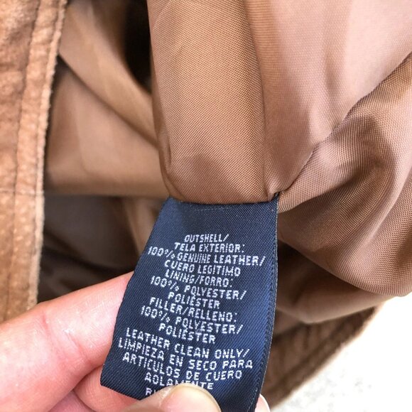 VTG KNIGHTSBRIDGE OUTERWEAR Leather Suede Jacket XL Men's Bomber Brown Full Zip - Picture 13 of 15